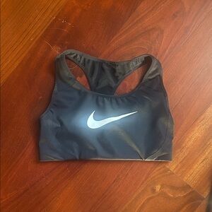 Nike Black Sports Bra with White Swoosh Logo